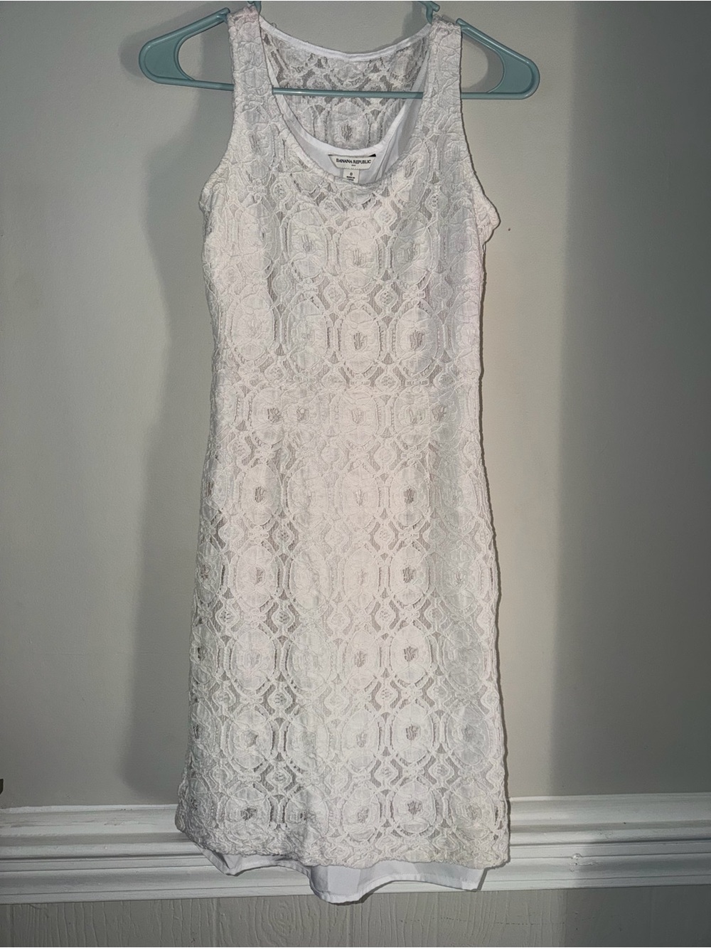 Banana Republic White Lace Tank Dress